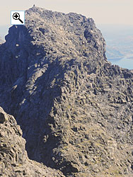 The top section of the West Ridge of stre Torfinnstind seen from Midtre Torfinnstind.