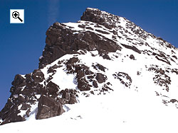 The steep west ridge of &Oslash;stre Ringstind is harder than the south face