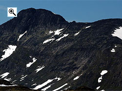 Midtre Rauddalstind from Slettmarkpiggen to the south east